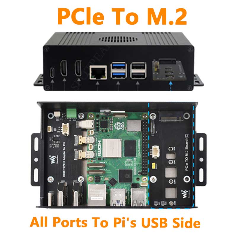 Nvme Ssd - Raspberry Pi 5-boxbehuizing Kit-C PCIe naar