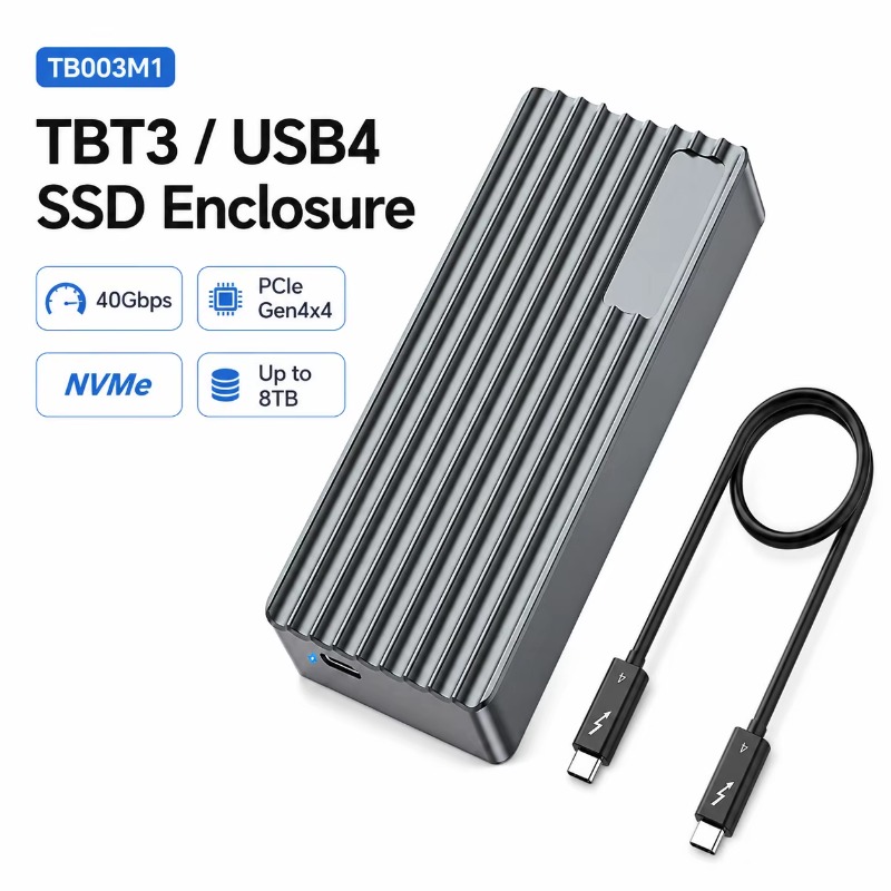 External Ssd - TBT3/USB4 M.2 NVMe SSD Behuizing 40Gbps
